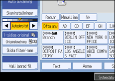 Bild av användarpanelens skärm
