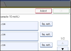 Bild av användarpanelens skärm