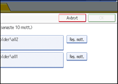 Bild av användarpanelens skärm