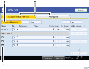 Skjermbildeillustrasjon av brukerpanelet med nummererte bildetekster