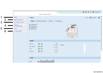 Illustrasjon av nettleserskjermbilde med nummerert bildetekst