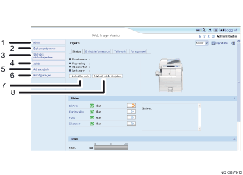 Illustrasjon av nettleserskjermbilde med nummerert bildetekst