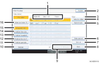Skjermbildeillustrasjon av brukerpanelet med nummererte bildetekster