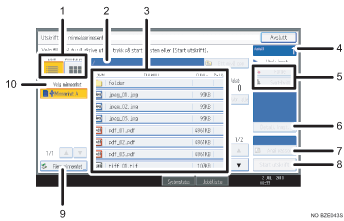 Skjermbildeillustrasjon av brukerpanelet med nummererte bildetekster