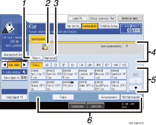 Skjermbildeillustrasjon av brukerpanelet med nummererte bildetekster