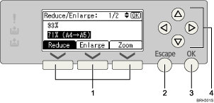 Operation panel screen illustration numbered callout illustration