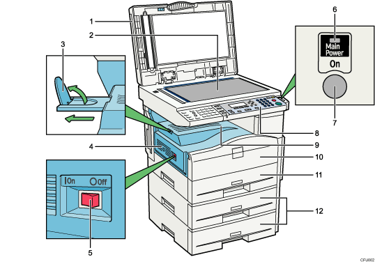 Main unit illustration numbered callout illustration