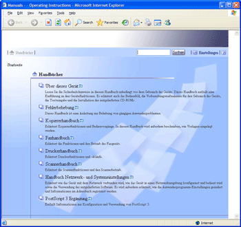 Web-Browser Bildschirmdarstellung