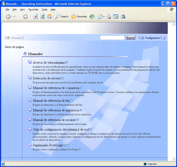 Ilustración de la pantalla del navegador Web