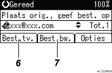Genummerde afbeelding van het scherm van het bedieningspaneel