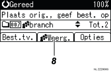 Genummerde afbeelding van het scherm van het bedieningspaneel