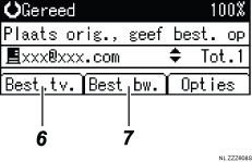 Genummerde afbeelding van het scherm van het bedieningspaneel
