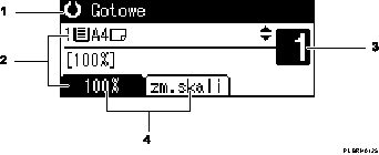 Ilustracja ekranu panela oznaczona numerowanymi odsy�aczami
