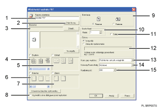 Ilustracja numerowanego wycinka obrazu ekranu aplikacji