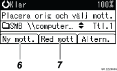 Bild av användarpanelen (numrerade detaljer)