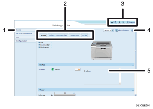 Darstellung der Webbrowseranzeige mit numerierter Abbildung