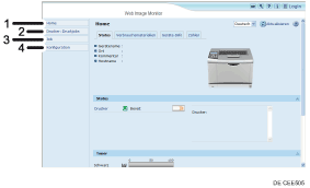 Darstellung der Webbrowseranzeige mit numerierter Abbildung