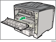Ilustraci&oacute;n de la parte posterior de la impresora