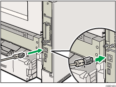 Ilustraci&oacute;n de la parte posterior de la impresora