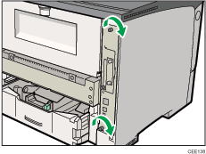 Ilustraci&oacute;n de la parte posterior de la impresora