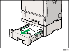 Ilustración de la parte frontal de la impresora