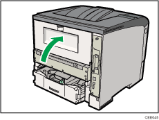 Illustrazione del lato posteriore della stampante
