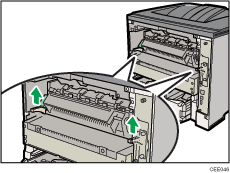 Illustrazione del lato posteriore della stampante