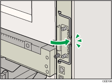 Illustrazione del lato posteriore della stampante