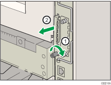 Illustrazione del lato posteriore della stampante