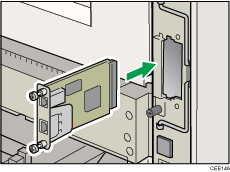 Illustrazione del lato posteriore della stampante