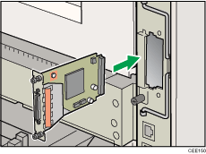 Illustrazione del lato posteriore della stampante