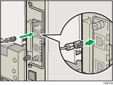 Illustrazione del lato posteriore della stampante