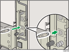 Illustrazione del lato posteriore della stampante