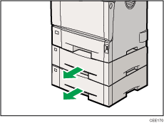 Illustrazione del lato anteriore della stampante