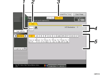 Operation panel screen illustration numbered callout illustration