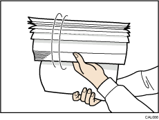 Illustration of fanning the paper