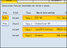 Il·lustració de la pantalla del panell de control