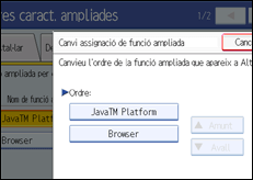 Il·lustració de la pantalla del panell de control