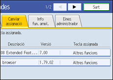 Il·lustració de la pantalla del panell de control