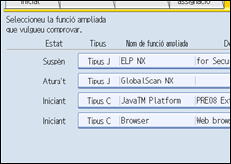 Il·lustració de la pantalla del panell de control
