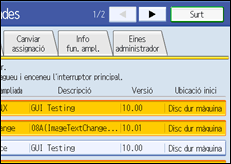 Il·lustració de la pantalla del panell de control