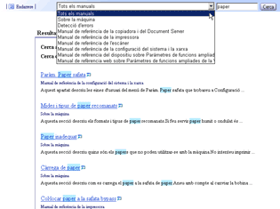 Pantalla de resultats de la cerca