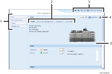 Il·lustració de la pantalla del navegador web (il·lustració de referència enumerada)