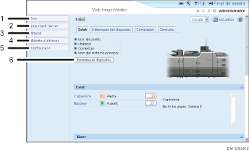 Il·lustració de la pantalla del navegador web (il·lustració de referència enumerada)