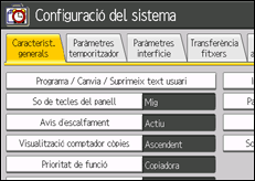 il·lustració de la pantalla del panell de control