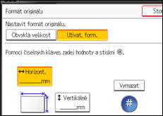Ilustrace displeje ovládacího panelu