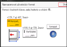 Ilustrace displeje ovládacího panelu