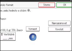 Ilustrace displeje ovládacího panelu