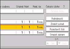 Ilustrace displeje ovládacího panelu