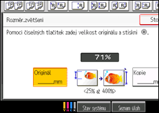 Ilustrace displeje ovládacího panelu
